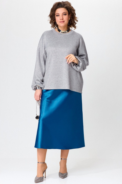 Свободный джемпер из мягкого трикотажа с люрексом Angelina & Сo 1201 - фото 7