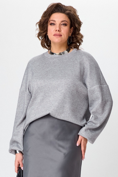 Свободный джемпер из мягкого трикотажа с люрексом Angelina & Сo 1201 - фото 5