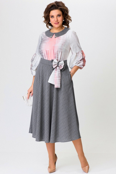 Полуклешевое платье с бусиновым декором и карманами Angelina & Сo 1202 - фото 8