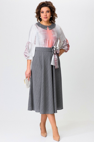 Полуклешевое платье с бусиновым декором и карманами Angelina & Сo 1202 - фото 7