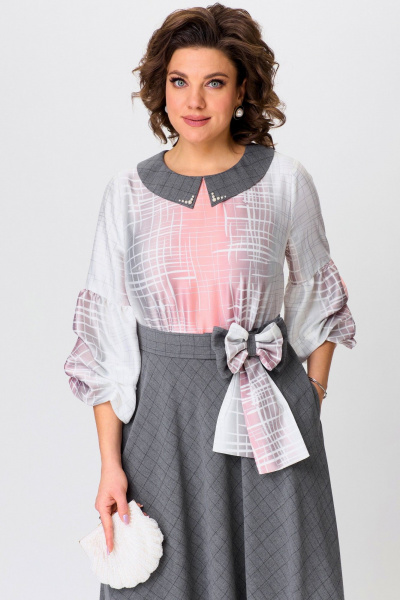 Полуклешевое платье с бусиновым декором и карманами Angelina & Сo 1202 - фото 6