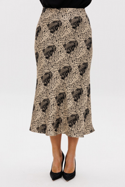 Нарядная блуза и юбка из тянущихся материалов Mubliz 241 черный-золото - фото 9