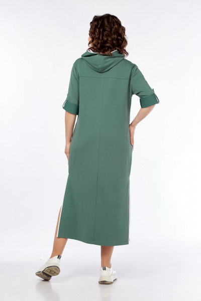 Зеленое платье с капюшоном и принтом для повседневных стилей Диомант 2032 зелень - фото 4