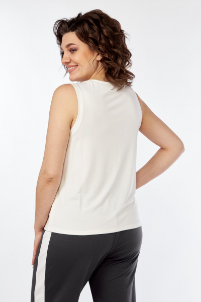 Комплект из трикотажных брюк, жакета и майки для ежедневного стиля Диомант 2043 графит - фото 10