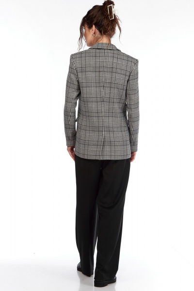 Брюки широкие прямые из текстиля для делового образа LadyThreeStars 2403 черный - фото 10