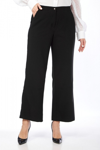 Черные брюки женские из текстиля с эластичным поясом Abbi 2026 - фото 12