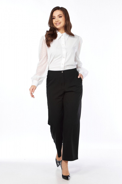 Черные брюки женские из текстиля с эластичным поясом Abbi 2026 - фото 8