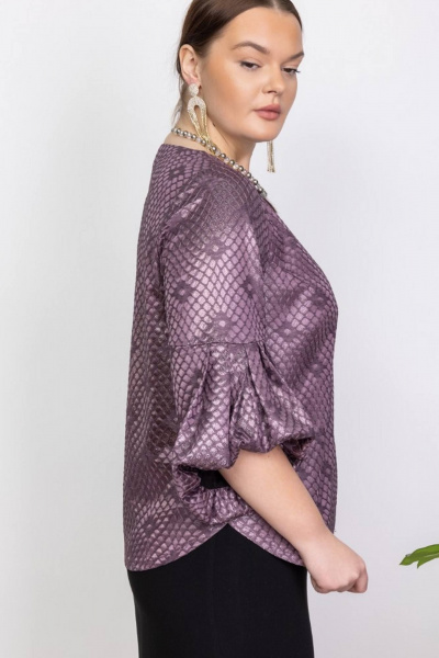 Нарядный джемпер из трикотажа с блестками и имитацией молнии Camelia 2454 1 - фото 4