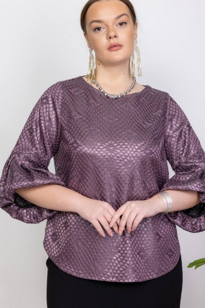 Нарядный джемпер из трикотажа с блестками и имитацией молнии Camelia 2454 1 - фото 1