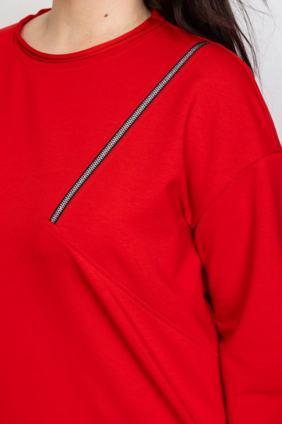 Джемпер яркий прямой силуэт с декоративной тесьмой Camelia 2440 1 - фото 4