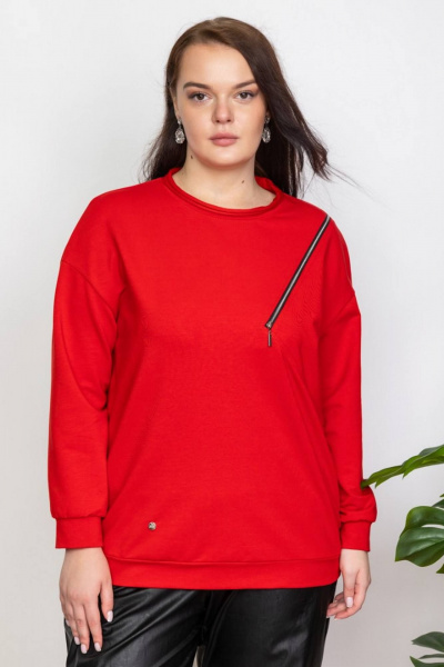 Джемпер яркий прямой силуэт с декоративной тесьмой Camelia 2440 1 - фото 1