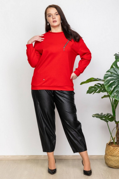 Джемпер яркий прямой силуэт с декоративной тесьмой Camelia 2440 1 - фото 2