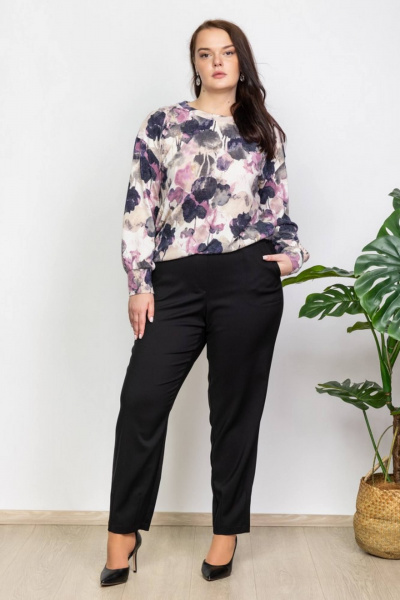 Мультиколор утепленный джемпер из трикотажа Camelia 2433 3 - фото 7