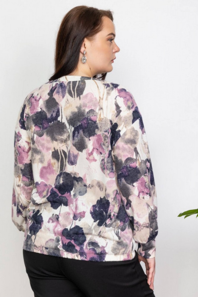 Мультиколор утепленный джемпер из трикотажа Camelia 2433 3 - фото 4