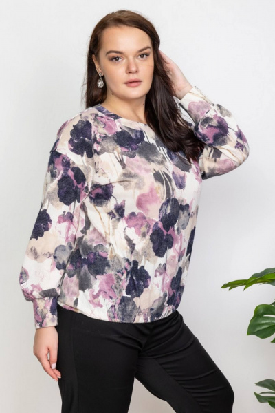 Мультиколор утепленный джемпер из трикотажа Camelia 2433 3 - фото 1