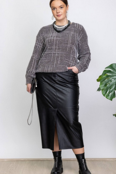 Мультиколор теплый джемпер из трикотажа Camelia 2433 4 - фото 6