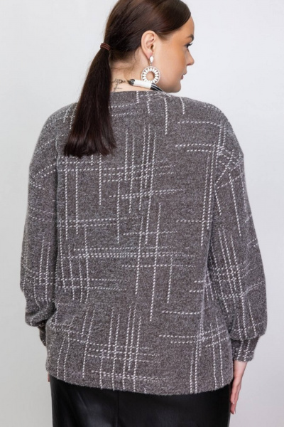 Мультиколор теплый джемпер из трикотажа Camelia 2433 4 - фото 3