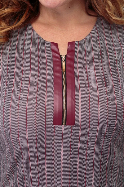 Платье женское до колена с нагрудными вытачками Anelli 899 бордо - фото 7