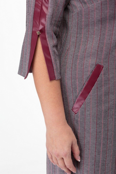 Платье женское до колена с нагрудными вытачками Anelli 899 бордо - фото 6