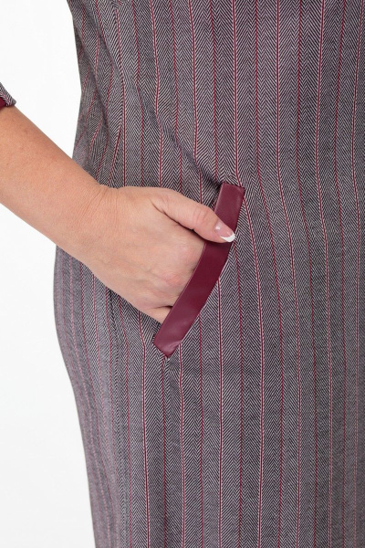 Платье женское до колена с нагрудными вытачками Anelli 899 бордо - фото 5