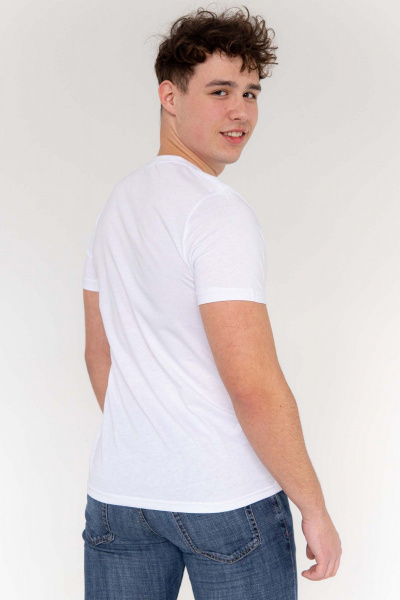 Классическая хлопковая футболка мужская MariSt 22002 белый - фото 6
