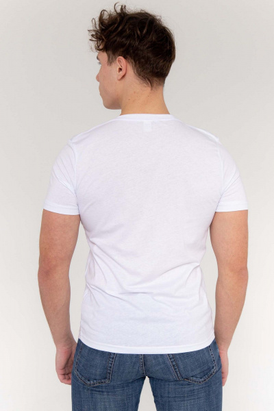 Классическая хлопковая футболка мужская MariSt 22002 белый - фото 5