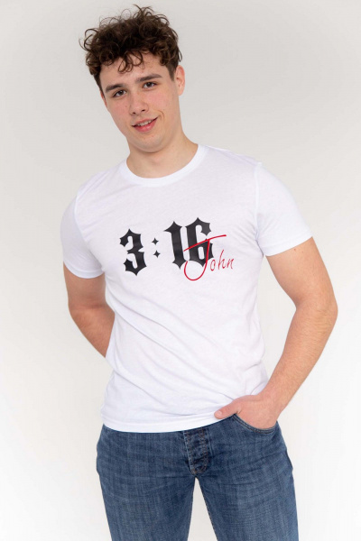 Классическая хлопковая футболка мужская MariSt 22002 белый - фото 1