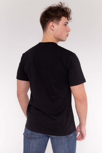 Черная хлопковая футболка мужская с принтом MariSt 22005 черный - фото 4