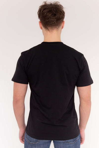 Черная хлопковая футболка мужская с принтом MariSt 22005 черный - фото 3
