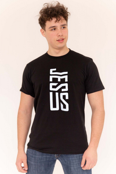 Черная хлопковая футболка мужская с принтом MariSt 22005 черный - фото 1