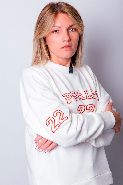 Молочный свитшот свободного кроя женский MariSt 31001 молочный - фото 5