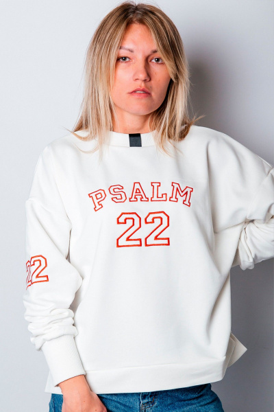 Молочный свитшот свободного кроя женский MariSt 31001 молочный - фото 2