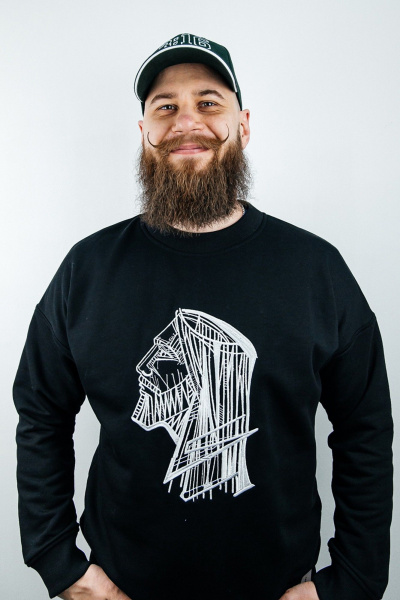 Черный свитшот свободного кроя мужской MariSt 32002 черный - фото 2