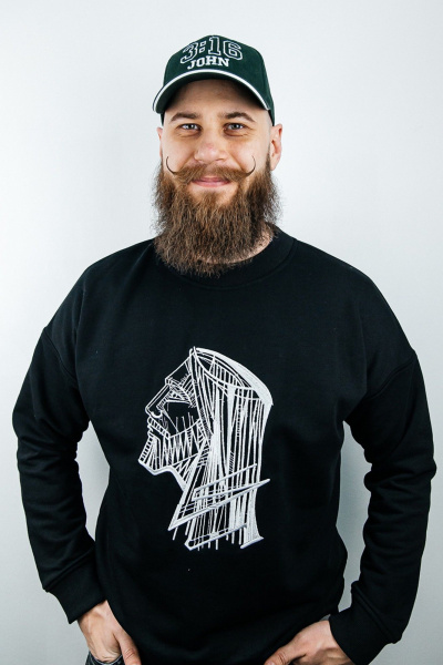 Черный свитшот свободного кроя мужской MariSt 32002 черный - фото 1