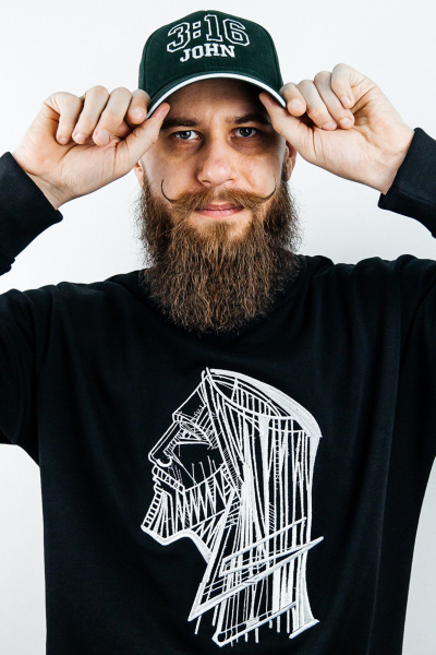 Черный свитшот свободного кроя мужской MariSt 32002 черный - фото 4