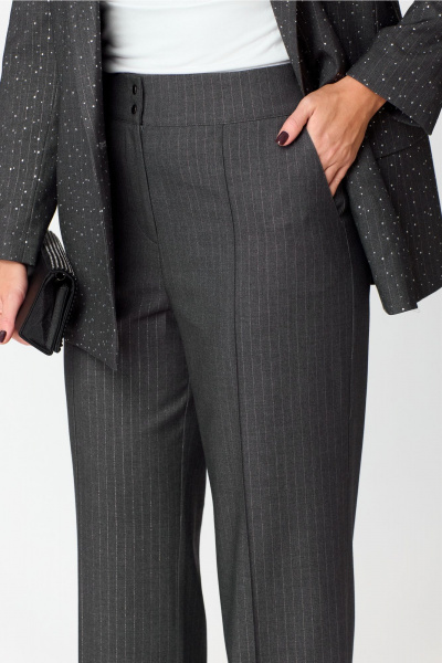 Классические брюки палаццо с высокой талией MarSo 2032 серый - фото 4