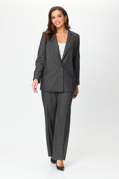 Классические брюки палаццо с высокой талией MarSo 2032 серый - фото 1