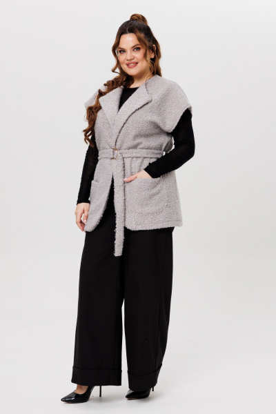 Серый жилет из пальтовой ткани Michel chic 365 пепел - фото 6