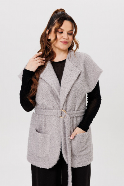 Серый жилет из пальтовой ткани Michel chic 365 пепел - фото 2