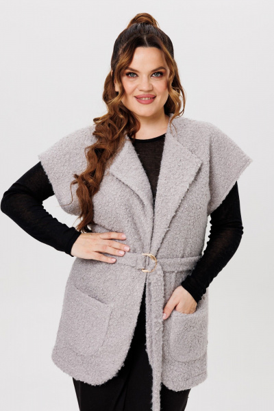 Серый жилет из пальтовой ткани Michel chic 365 пепел - фото 1