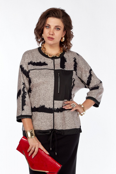 Комплект юбка и джемпер с контрастными вставками Grace for you 259 - фото 4