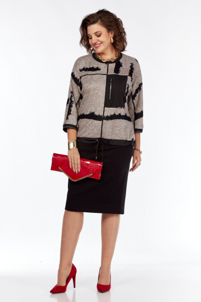 Комплект юбка и джемпер с контрастными вставками Grace for you 259 - фото 3