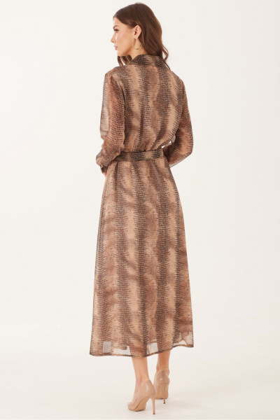 Платье из шифона с кокетками, съемным ремнем и разрезами Lyushe 4013 - фото 9