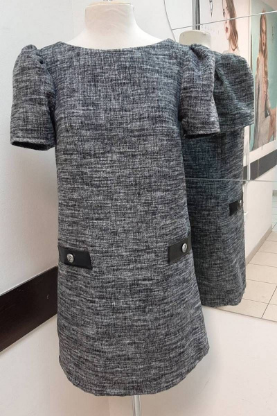 Платье демисезонное с коротким рукавом из текстиля S. Veles 3-222 - фото 1