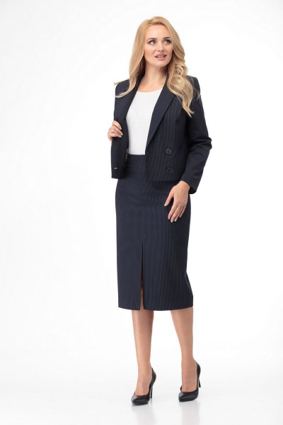 Юбка БелЭльСтиль 597 синий_полоска - фото 1