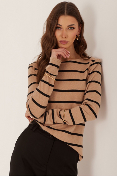 Лонгслив из трикотажа с лодочной горловиной Lyushe 3971 - фото 2