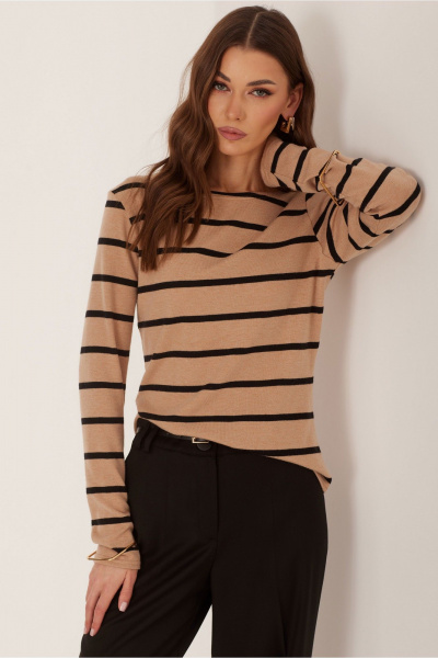 Лонгслив из трикотажа с лодочной горловиной Lyushe 3971 - фото 7