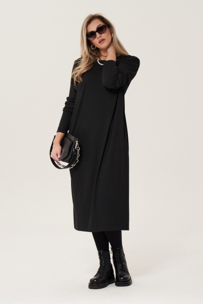 Платье из трикотажа с длинными рукавами и вырезом GRATTO 8119 - фото 2