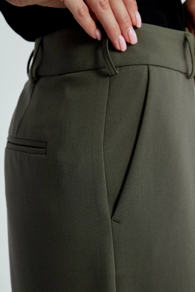 Широкие брюки демисезонные в ярком стиле на каждый день Elady 4474 хаки - фото 3