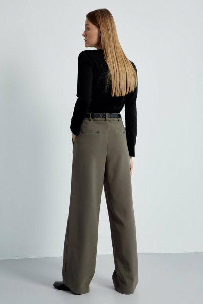 Широкие брюки демисезонные в ярком стиле на каждый день Elady 4474 хаки - фото 2